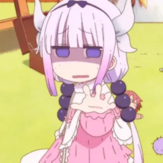 🍚 Kanna Kamui Miss Kobayashi's Dragon Maid Anime, Dragão, Kanna, Kawaii, Fofo whatsapp sticker