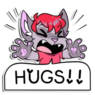 🤗 HUGS!! knuffel, schattig, dier, cartoon, blij whatsapp sticker