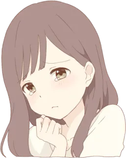 😢 anime, girl, crying, sad, cartoon, tearful telegram sticker