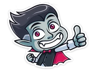 👍 Dracula vampiro, drácula, dibujos animados, halloween, monstruo telegram sticker