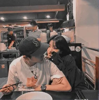 🍜 couple, romantique, rendez-vous, asiatique, restaurant, nourriture telegram sticker