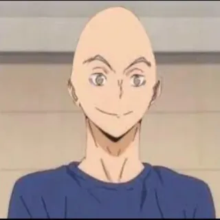 😅 Anime, Manga, Haikyuu, Łysy, Śmieszne, Postać, Portret telegram sticker