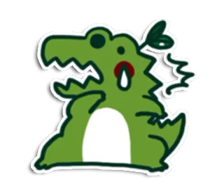 🐊 crocodile, dessin animé, triste, vert, animal, pleurs telegram sticker