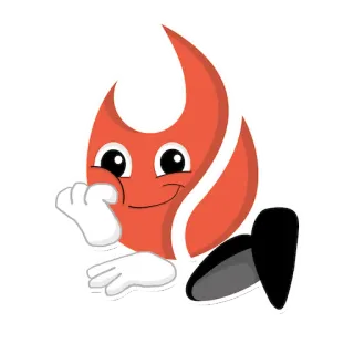 😏 feu, dessin animé, flamme, personnage, illustration telegram sticker