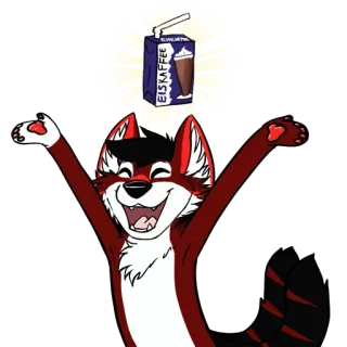 👌 EISKAFFEE 여우, 커피, 음료, 만화 telegram sticker