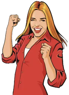 ✊ femme, fête, succès, joie, réussite, bonheur telegram sticker