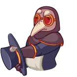 🖕 чумной доктор, шляпа, маска, стимпанк telegram sticker