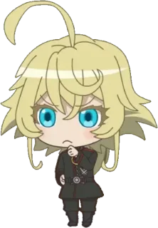 🧐 Tanya Degurechaff Saga of Tanya the Evil Anime, Chibi, Militär, Mädchen, Tanya Deguretschaff, Saga der Tanya des Bösen, Isekai, Magie whatsapp sticker