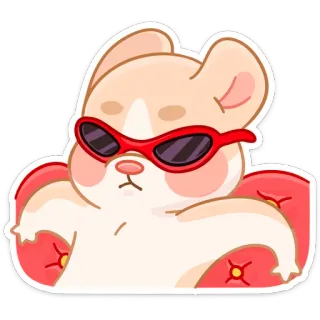 😎 hamster, lunettes de soleil, détente, cool, animal telegram sticker