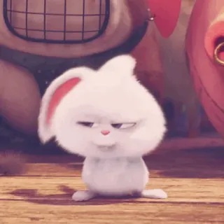 🍧 Snowball The Secret Life of Pets lapin, mignon, animal, animal de compagnie, doux, blanc whatsapp sticker