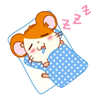 😴 ZZZ hoạt hình, chuột, ngủ, dễ thương, giường, giấc mơ, buồn ngủ telegram sticker
