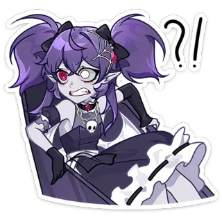 ⭐ ??! 애니메이션, 뱀파이어, 질문, 느낌표, 만화, 스티커 telegram sticker