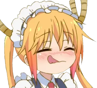 😋 Tohru Miss Kobayashi's Dragon Maid Anime, Dragon, Maid, Mignon, Drôle whatsapp sticker