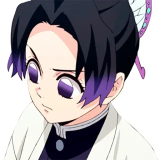 👿 Shinobu Kocho Demon Slayer อนิเมะ, ดาบพิฆาตอสูร, ชิโนบุ โคโจ, ผีเสื้อ, สีม่วง telegram sticker