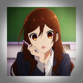 💫 Hori Kyoko Horimiya Anime, Horimiya, Hori Kyoko, Schule, Klassenzimmer, Mädchen, Stift telegram sticker