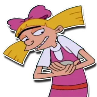 ❤ Helga Pataki Hey Arnold! dessin animé, Nickelodeon, enfant, personnage telegram sticker