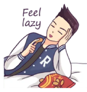 😑 Feel hungry cartoon, hungry, snacks, animation, cute telegram sticker