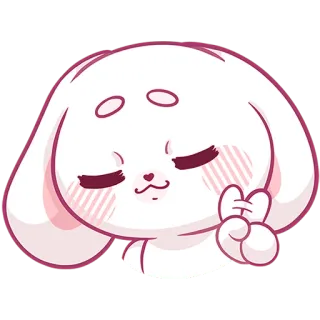 😏 cartoon bunny, cute animal, kawaii, bunny sticker, peace sign telegram sticker