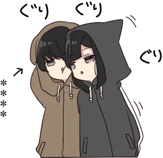 Yurudara-chan. & Yurudara-kun. 2 :: @line_stickers telegram stickers