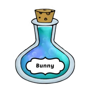 🐰 Bunny potion, magic, blue, bunny, bottle telegram sticker