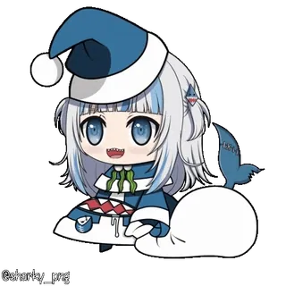 🎄 Gawr Gura Hololive whatsapp sticker