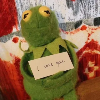 🖤 Kermit I love you カーミット, マペット, 愛, ハート, 愛情 telegram sticker