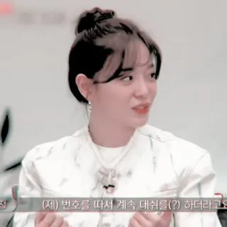 🦋 제) 번호를 따서 계속 대회를(?) 하더라고요 korean, woman, talking, speech, text, person telegram sticker