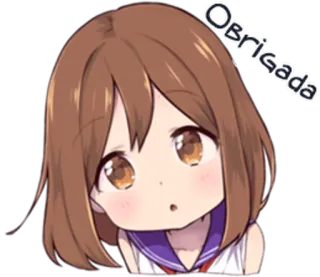 🙁 Obrigada Anime, Mädchen, Danke, Süß, Cartoon telegram sticker