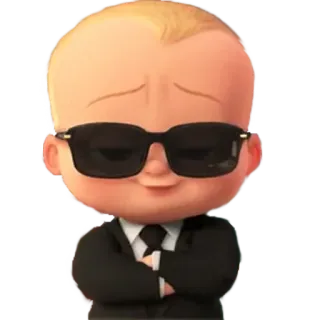 😎 Boss Baby The Boss Baby Baby Boss, Dessin animé, Bébé, Costume, Lunettes telegram sticker