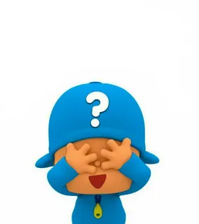 🥺 Pocoyo Cartoon, Personage, Vraagteken, Blauw, Kind telegram sticker