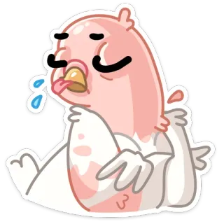 😛 lelah, ayam, kartun, binatang, keringat, kelelahan telegram sticker