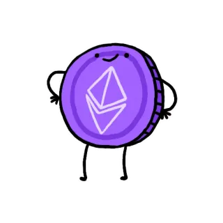 😁 ethereum, moeda, criptomoeda, roxo, moeda digital, cripto, finanças telegram sticker