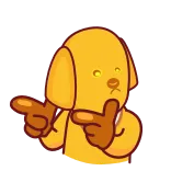 😉 chien, pointant, mignon, dessin animé, autocollant telegram sticker