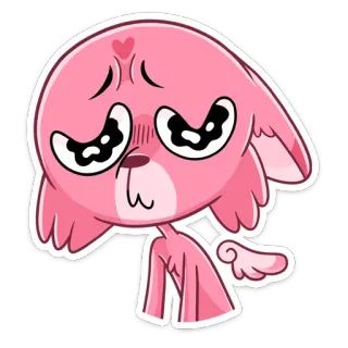 ☹️ Desenho animado, Rosa, Triste, Chorando, Fofo telegram sticker
