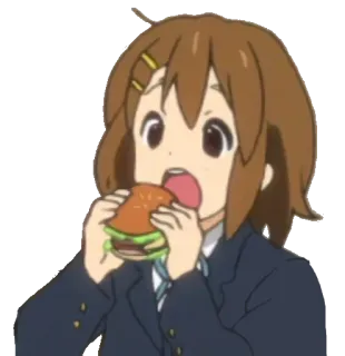 🍔 Anime, Mädchen, Essen, Burger, Süß whatsapp sticker