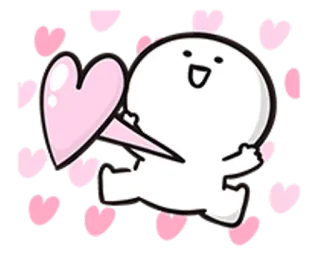 ❤️ cartoon, character, heart, love, cute, illustration telegram sticker