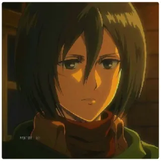 😁 Mikasa Ackerman Attack on Titan 动漫, 漫画, 进击的巨人, 三笠, 角色, 虚构 whatsapp sticker
