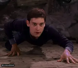 🕷 Spider-Man spiderman, tobey maguire, crawling, movie, superhero telegram sticker
