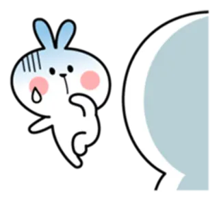 😅 кролик, мультфильм, милый, наклейка telegram sticker
