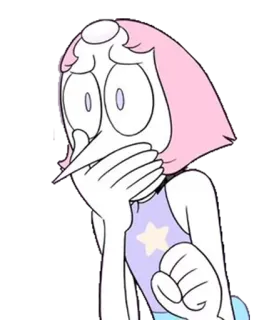😰 Pearl Steven Universe kreskówka, zszokowany, Pearl, Steven Universe, strach, zaskoczenie telegram sticker