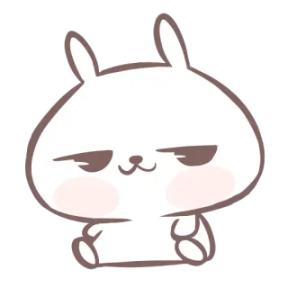 😏 coelho, fofo, arrogante, animal, desenho animado telegram sticker