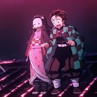 😳 Nezuko Kamado Demon Slayer Anime, Demon Slayer, Nezuko, Tanjiro, Geschwister whatsapp sticker