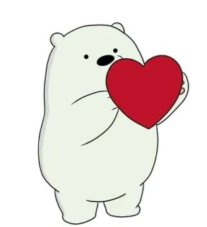 🤗 Ice Bear We Bare Bears bear, cartoon, heart, love, cute telegram sticker