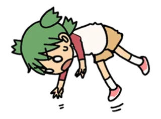 😰 만화, 캐릭터, 누워있는, 어린이, 애니메이션, 그림 telegram sticker
