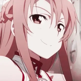 🥨 Asuna Yuuki Sword Art Online Anime, Meisje, lachend, Asuna, Sword Art Online, Personage telegram sticker