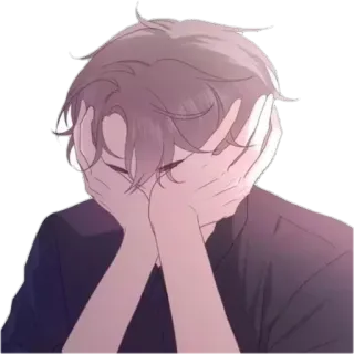 😣 грустный, в депрессии, расстроенный, плачущий, аниме, манга whatsapp sticker