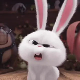 😦 Snowball The Secret Life of Pets rabbit, bunny, animal, cartoon, pet, funny telegram sticker