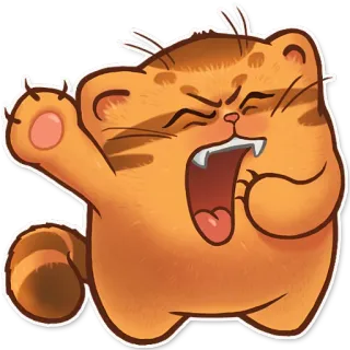 😴 cat, angry, animal, yelling, loud, cartoon whatsapp sticker