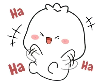 😂 Ha süß, Cartoon, lachen, glücklich, Freude, Knödel telegram sticker