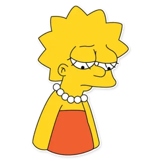 😞 Lisa Simpson The Simpsons lisa simpson, simpsons, dibujos animados, triste, amarillo, animado, personaje whatsapp sticker